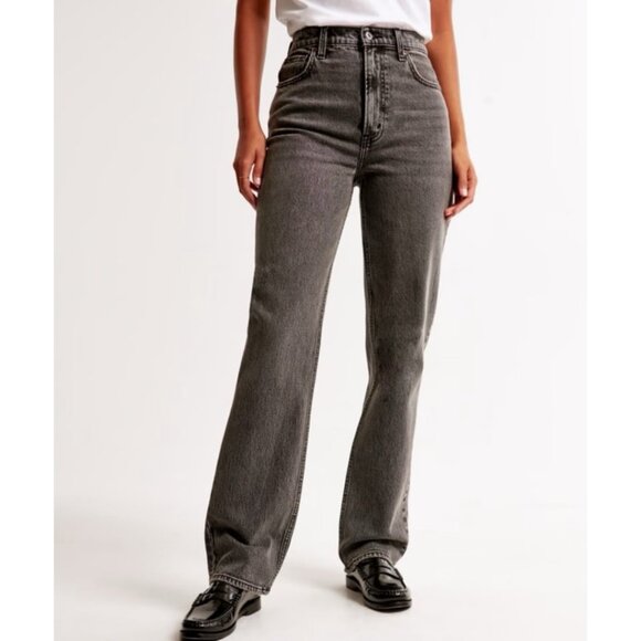 Abercrombie & Fitch Curve Love 90's Straight Ultra High Rise Jean Size 24 - Picture 1 of 7